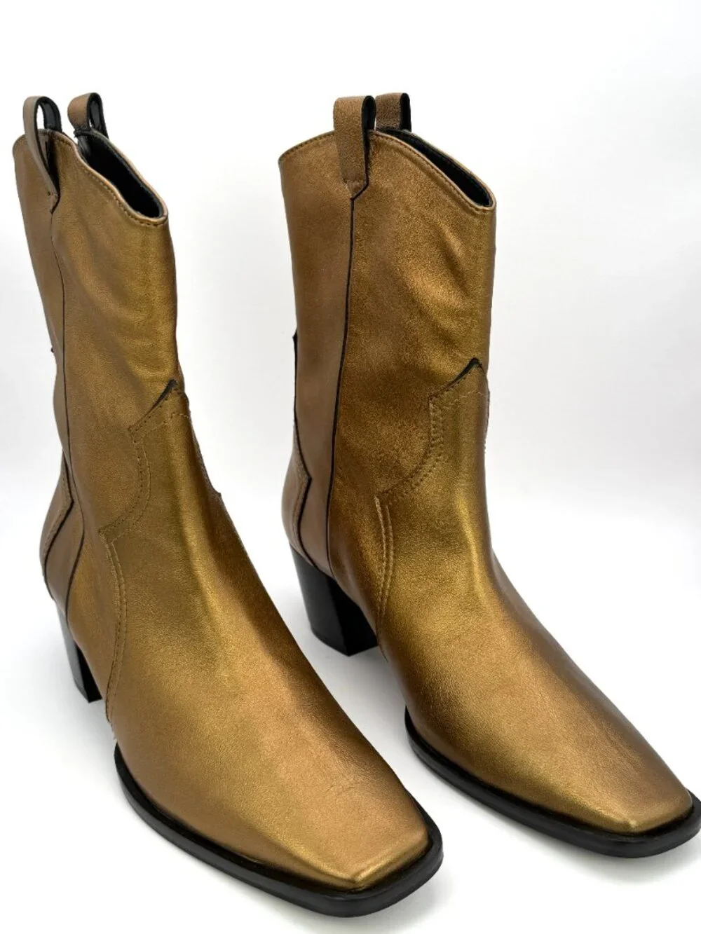 Castaner Denise 118 Women's Tan Leather Western Ankle Boots US 9 M NIB